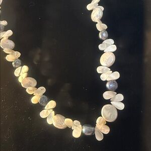 White, black and grey pearls 17 “ newely strung